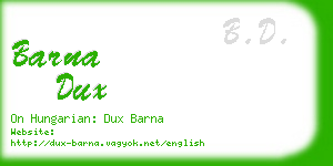 barna dux business card